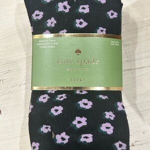Kate Spade Black and Pink Floral Socks